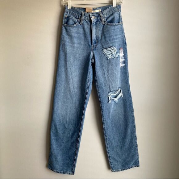 Levis' '94 Baggy Distressed Straight Jeans 24/31 NWT - Picture 1 of 10